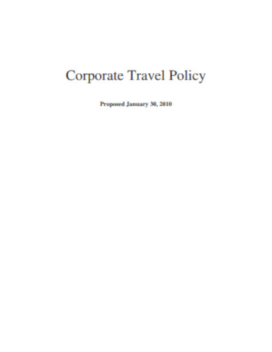 corporate travel policy