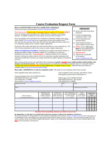 Course Evaluation Request Form