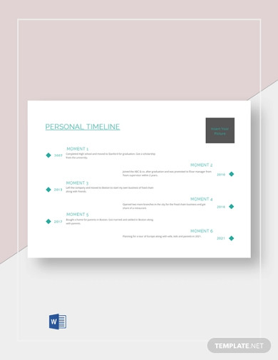 customized personal timeline template