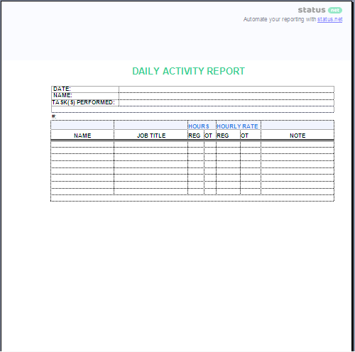 daily activity report
