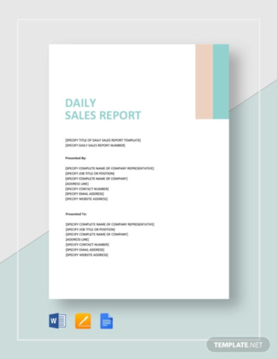 daily sales report template