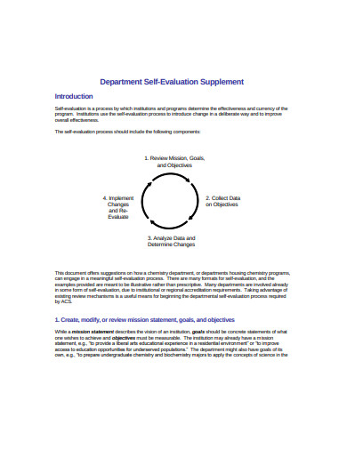 Department Self Evaluation Example