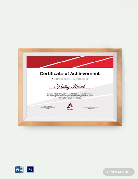 employee certificate of achievement