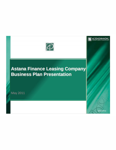 Finance Company Business Plan
