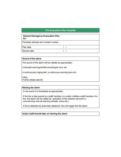 Fire Evacuation Plan Template in PDF