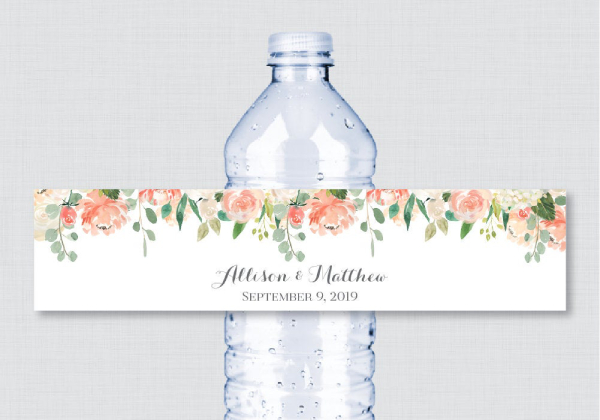 Wedding Water Bottle Label Template from images.examples.com