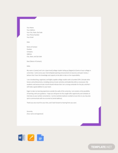 free college resume cover letter template