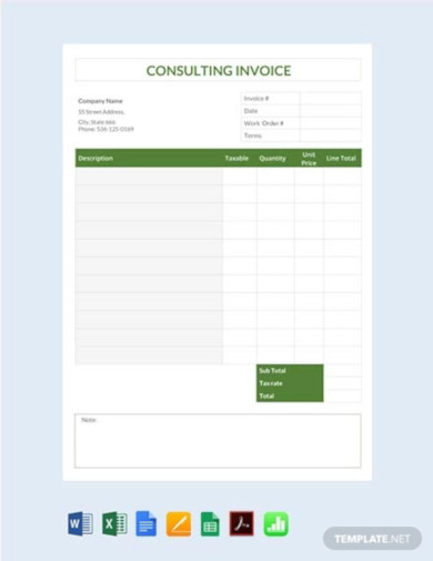 Free Consulting Invoice Template