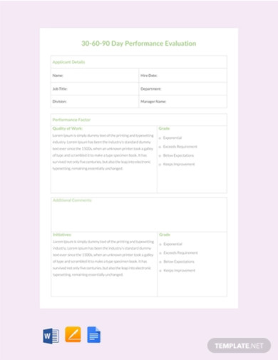 Free Daily Performance Evaluation Template