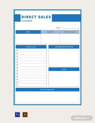 free direct sales planner template