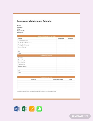 10 Landscape Estimate Examples In Pdf, How To Do Landscaping Estimates