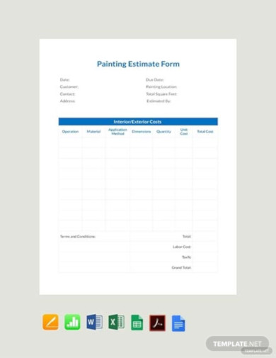 Free 6 Painting Estimate Examples Templates Google Docs