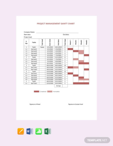 free project management gantt chart template1