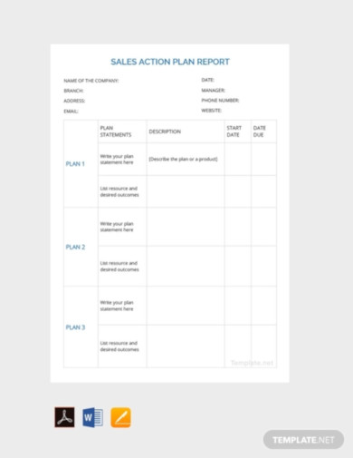 free sales action plan report template