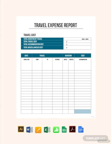 free travel expense report template