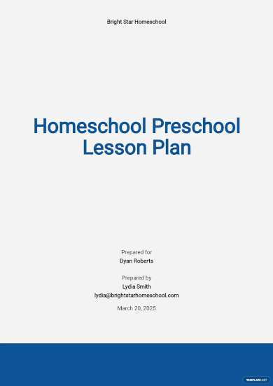 homeschool preschool lesson plan template