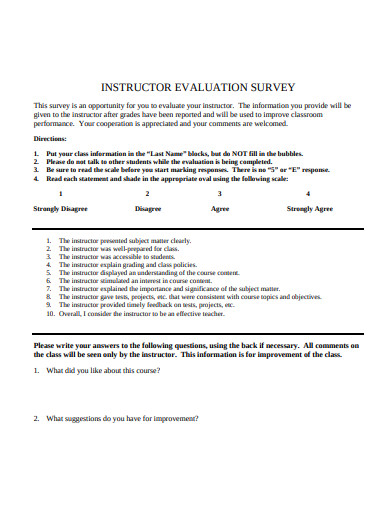 instructor evaluation survey