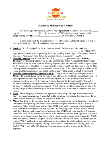 landscape maintenance contract