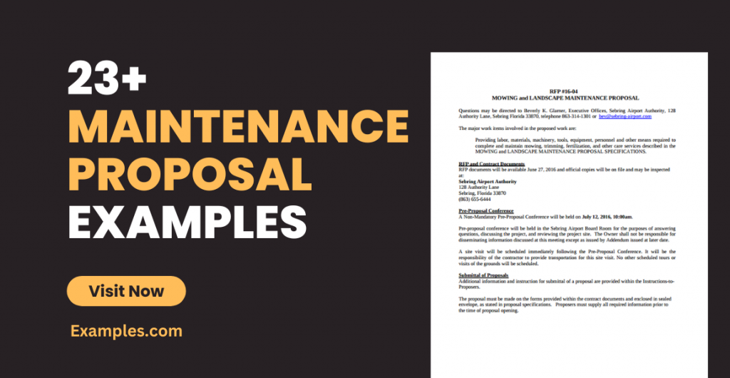 Maintenance Proposal Examples