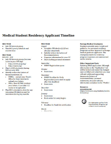 medical student timeline 
