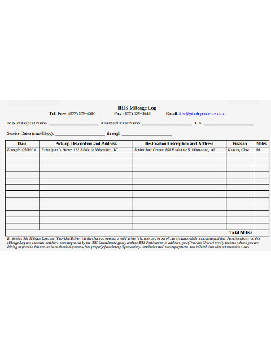 Printable Mileage Log - 26+ Examples, Format, Pdf | Examples