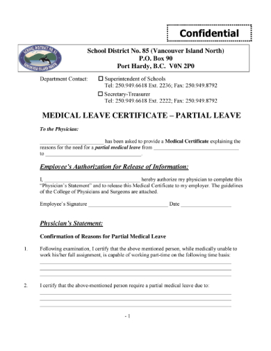 Medical Leave Certificate 15 Examples Format Pdf Examples