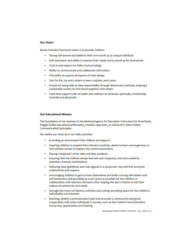 preschool business plan in pdf