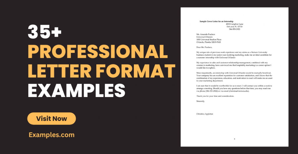 Professional Letter Format Examples