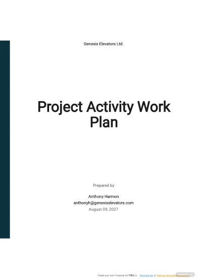 project activity work plan template