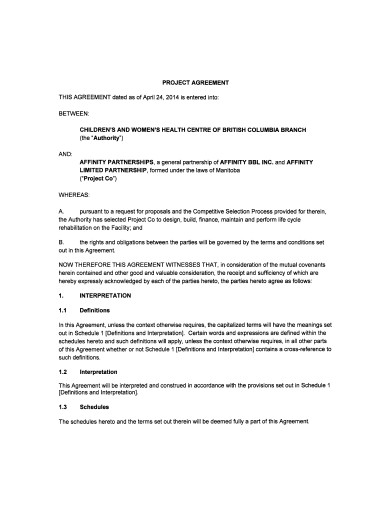 project agreement example