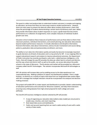 Project Executive Summary 17 Examples Format Pdf
