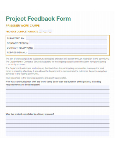 project feedback form example 