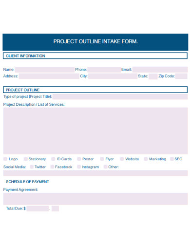 project outline intake form