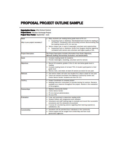 project proposal outline sample