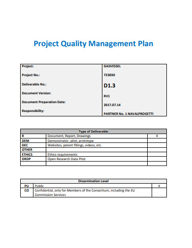 Project Quality Plan - 18+ Examples, Format, Pdf