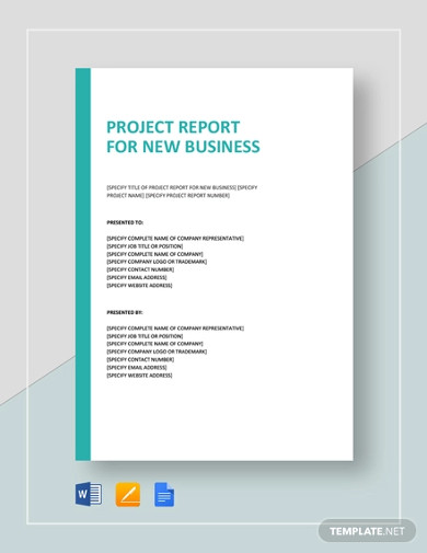 project report for new business template