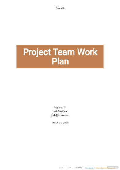 project team work plan template