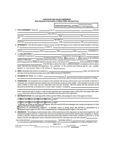 purchase and sale agreement format