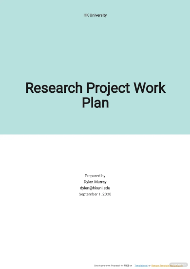 research project work plan template