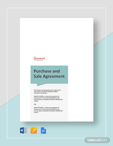 restaurant purchase and sale agreement template