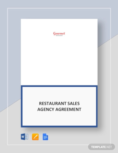 restaurant sales agency agreement template