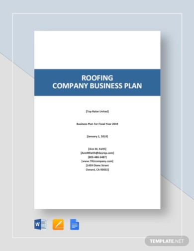 Roofing Company Business Plan Template