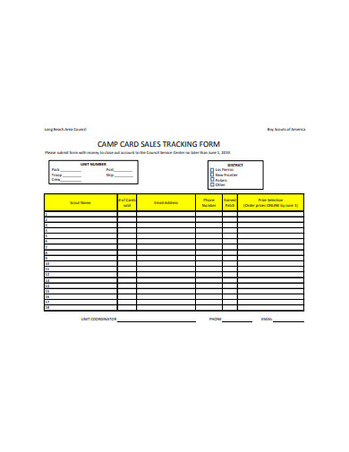 sales tracking form