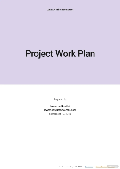 sample project work plan template