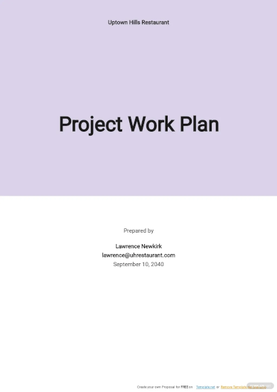 Sample Project Work Plan Template