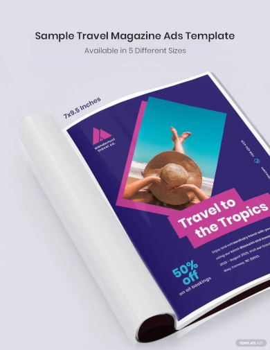 sample travel magazine ads template