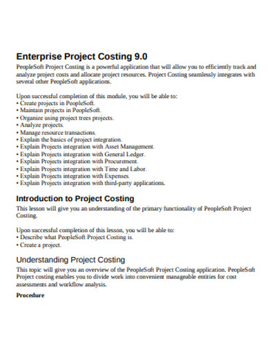 Project Costing - 12+ Examples, Format, Pdf | Examples