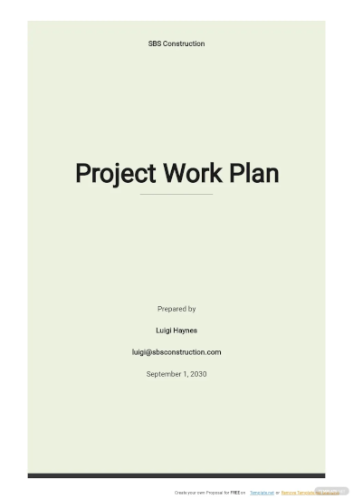 Simple Project Work Plan Template