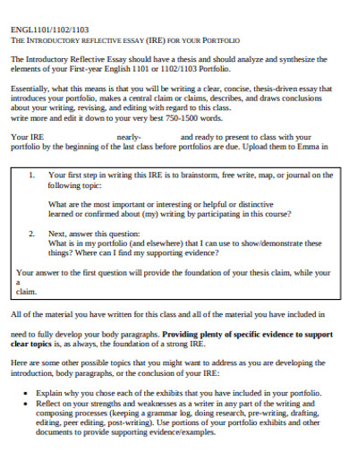 self reflective essay on writing english class outline pdf