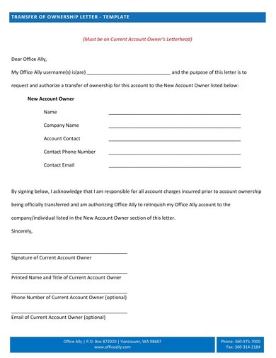 Ownership Transfer Letter 10 Examples Format Sample Examples 1435